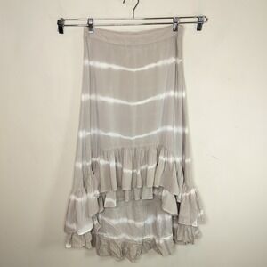 Soft Surroundings Hi Low Maxi Skirt Tie Dye Ruffle Hem